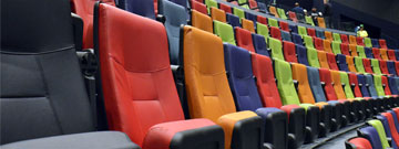 Multicolored seats at The Rangos Giant Cinema